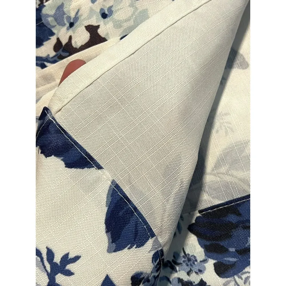 Laura Ashley Floral Blue White Roses Window Curtains 2 Panels 38x84” Joyce